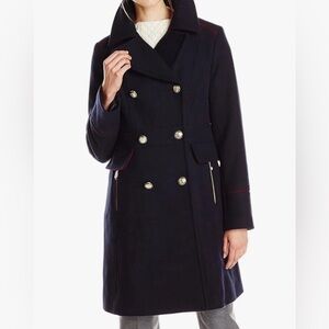 BARELY WORN - Vince Camuto Double Breasted Military Black Wool Jacket - Size XL